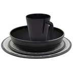 Eurotrail serviesset isla - 16delig - zwart naturel - melamine