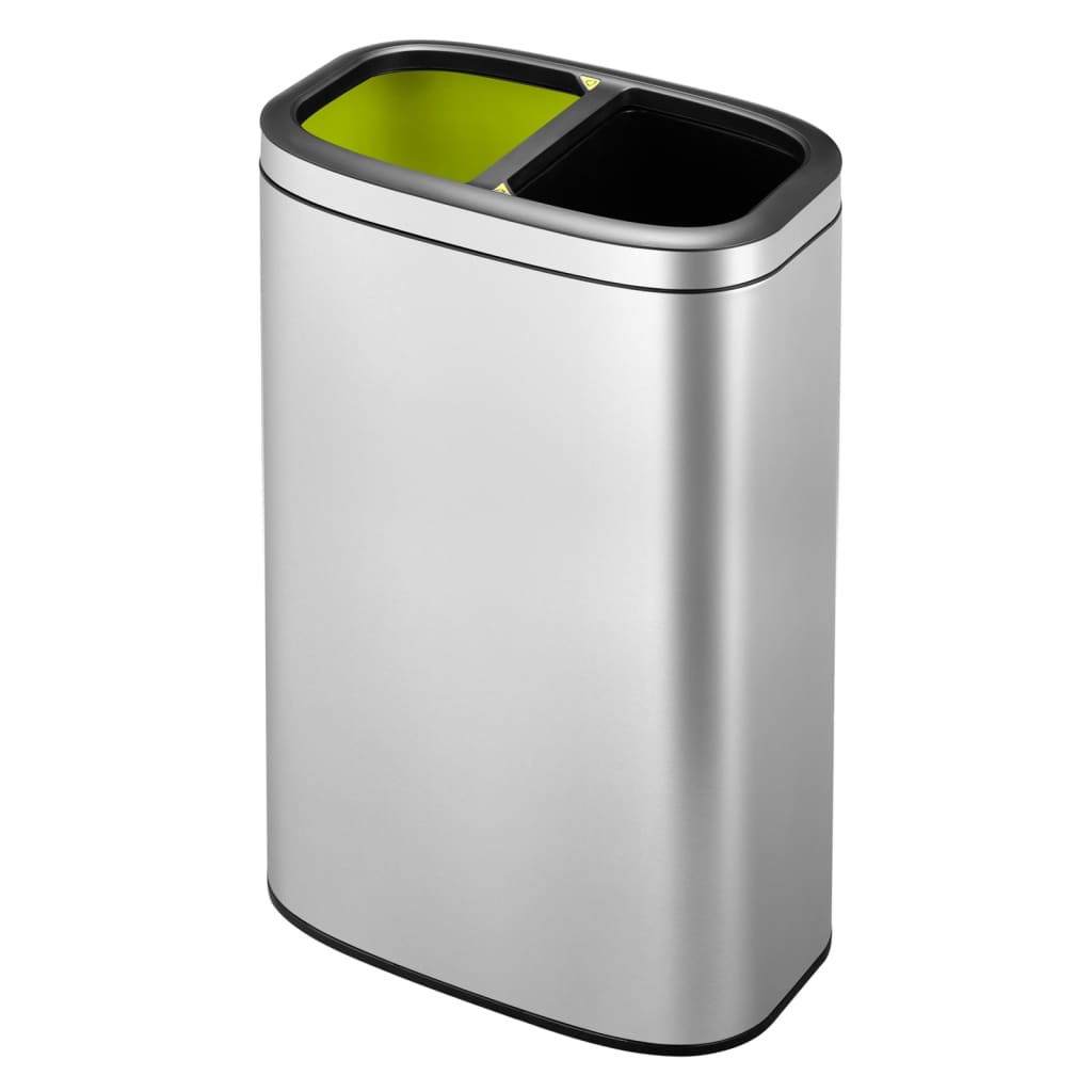 EKO EKO Afvalbak OLI-Cube 2x20 L matzilverkleurig