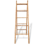 VidaXL Dubbele handdoekenladder met 5 tredes 50x160 cm bamboe