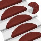 Vidaxl trapmatten zelfklevend 15 stuks 56x17x3 cm bordeaux rood halfrond