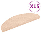 Vidaxl trapmatten zelfklevend 15 stuks 65x21x4 cm lichtbruin halfrond groot