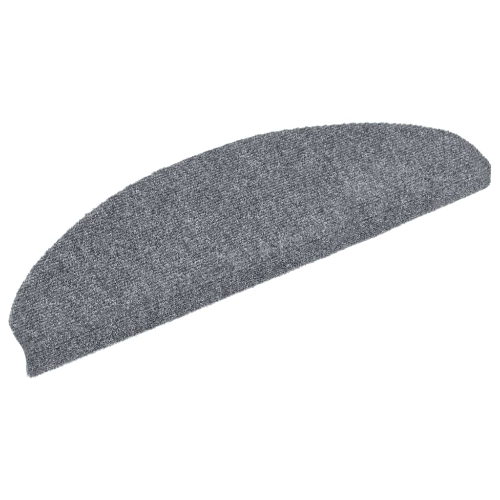 Vidaxl trapmatten zelfklevend 15 stuks 65x21x4 cm lichtgrijs halfrond groot