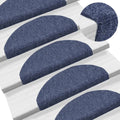 Vidaxl trapmatten zelfklevend 15 stuks 65x21x4 cm blauw halfrond groot