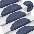 Vidaxl trapmatten zelfklevend 15 stuks 65x21x4 cm blauw halfrond groot
