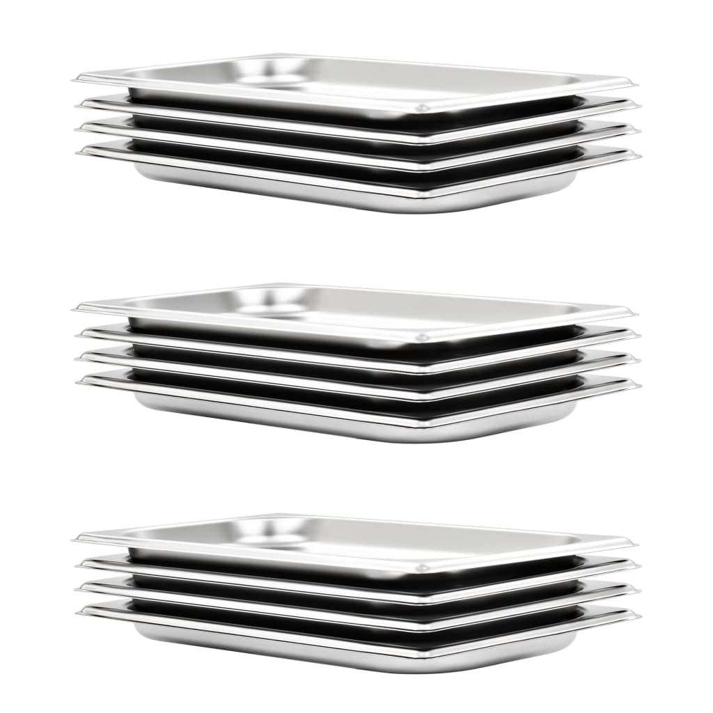 Vidaxl gastronormbakken 12 st gn 1 3 20 mm roestvrij staal