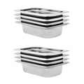 Vidaxl gastronormbakken 8 st gn 1 4 65 mm roestvrij staal
