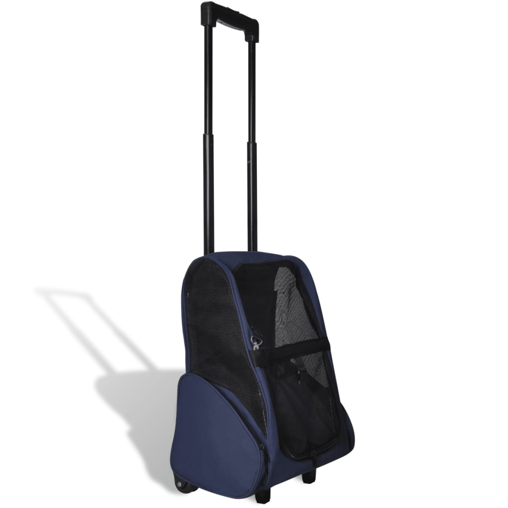 Vidaxl huisdierentrolley inklapbaar blauw
