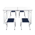 VidaXL Campingtafel inklapbaar en verstelbaar aluminium 120 x 60 cm 4 stoelen
