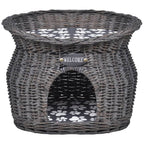 Vidaxl kattenbed huis krabpaal met kussen wilgen