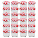 Vidaxl jampotten met wit met rode deksels 24 st 110 ml glas