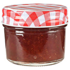 Vidaxl jampotten met wit met rode deksels 24 st 110 ml glas