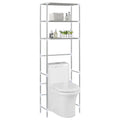 Vidaxl opbergrek voor boven toilet 3-laags 53x28x169 cm zilverkleurig