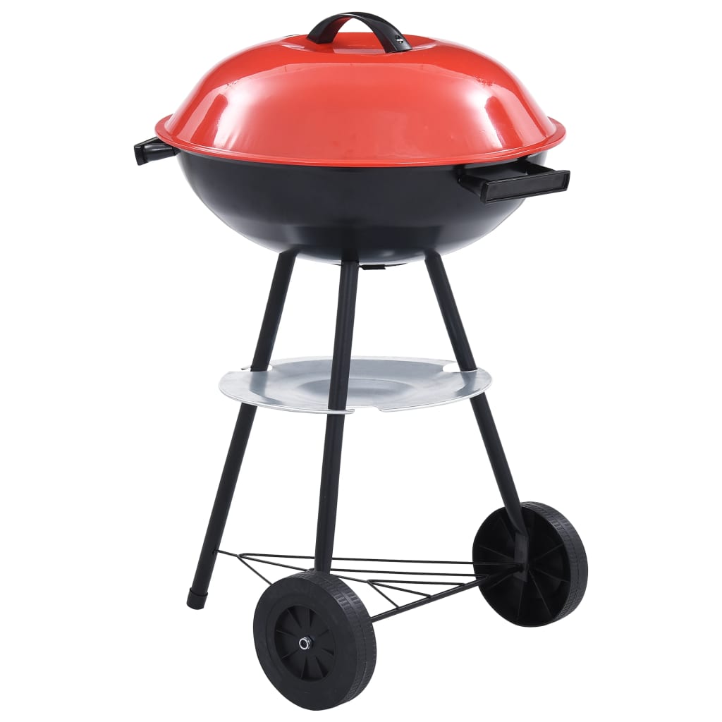 Vidaxl kogelbarbecue houtskool met wieltjes xxl 44 cm