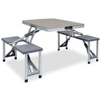 VidaXL Campingtafel inklapbaar met 4 zitjes staal en aluminium