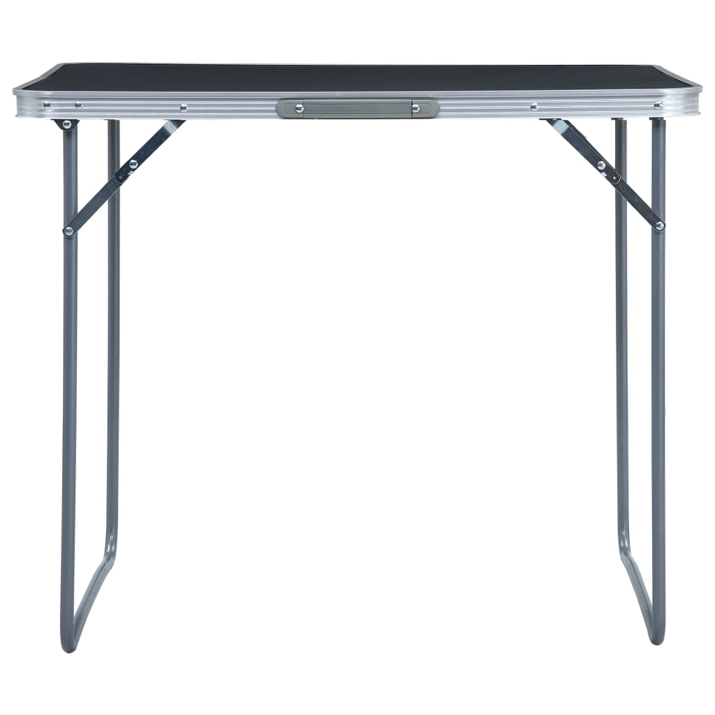 VidaXL Campingtafel inklapbaar met metalen frame 80x60 cm grijs