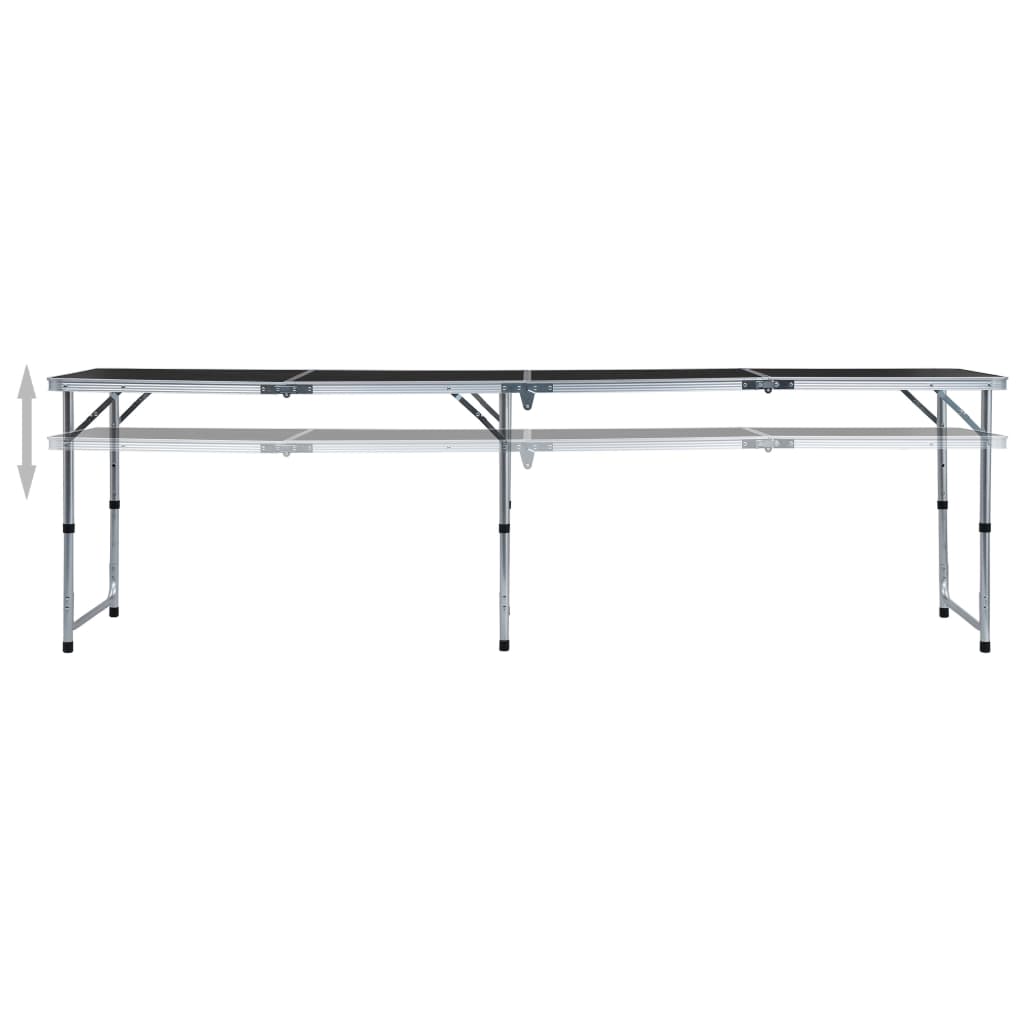 VidaXL Campingtafel inklapbaar 240x60 cm aluminium grijs