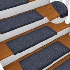 Vidaxl trapmatten zelfklevend 15 stuks 65x21x4 cm blauw rechthoekige rand
