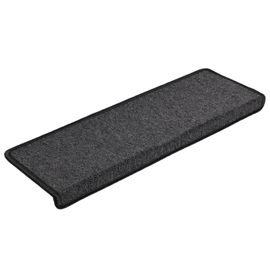 Vidaxl trapmatten 15 st 65x21x4 cm antraciet rechthoekige rand