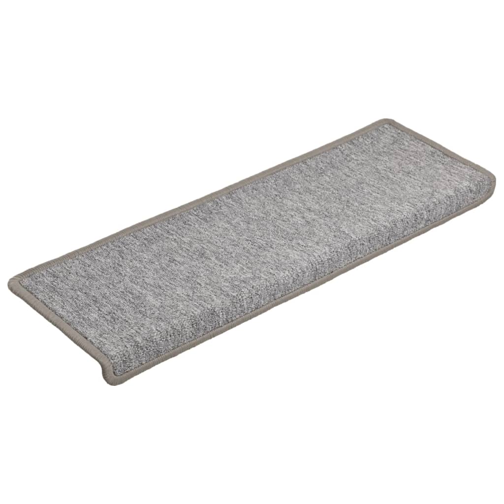 Vidaxl trapmatten 15 st 65x21x4 cm lichtgrijs met rechthoekige rand