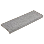 Vidaxl trapmatten 15 st 65x21x4 cm lichtgrijs met rechthoekige rand