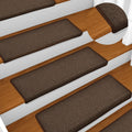 Vidaxl trapmatten 15 st 65x21x4 cm bruin rechthoekige rand