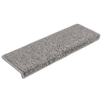 Vidaxl trapmatten 15 st 65x21x4 cm grijs rechthoekige rand