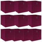 Vidaxl opbergboxen 10 st 32x32x32 cm stof donkerrood