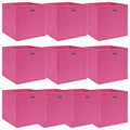 Vidaxl opbergboxen 10 st 32x32x32 cm stof roze