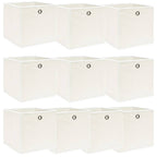 Vidaxl opbergboxen 10 st 32x32x32 cm stof wit
