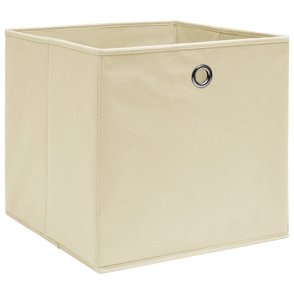 Vidaxl opbergboxen 4 st 32x32x32 cm stof crèmekleurig