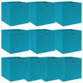 Vidaxl opbergboxen 10 st 32x32x32 cm stof babyblauw