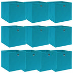Vidaxl opbergboxen 10 st 32x32x32 cm stof babyblauw