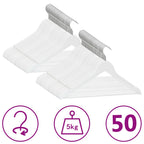 Vidaxl 50-delige kledinghangerset anti-slip hardhout wit