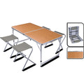 Redcliffs Campingtafel inklapbaar met 4 stoelen 120x60x70 cm bruin