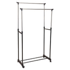 Storage solutions kledingrek met wielen dubbel 80x42x(90-160) cm