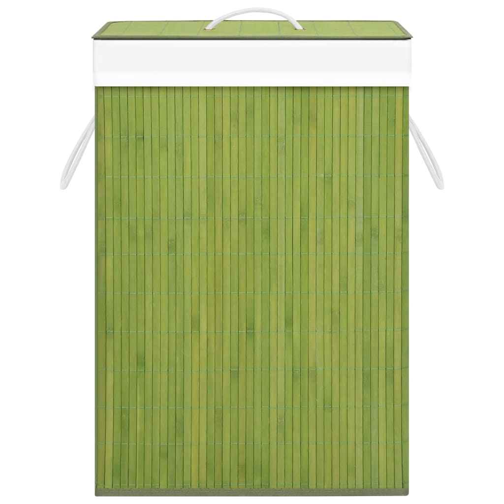 VidaXL Wasmand met 2 vakken 72 L bamboe groen