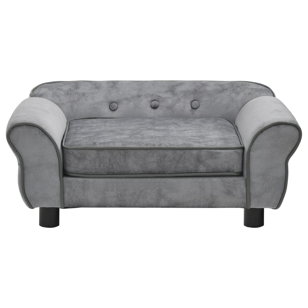 Vidaxl hondenbank 72x45x30 cm pluche grijs