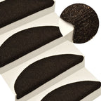 Vidaxl trapmatten zelfklevend 15 stuks 56x17x3 cm donkerbruin halfrond