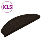 Vidaxl trapmatten zelfklevend 15 stuks 65x21x4 cm donkerbruin halfrond groot