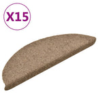Vidaxl trapmatten zelfklevend 15 stuks 56x17x3 cm beige halfrond