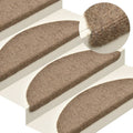 Vidaxl trapmatten zelfklevend 15 stuks 56x17x3 cm beige halfrond