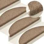 Vidaxl trapmatten zelfklevend 15 stuks 56x17x3 cm beige halfrond