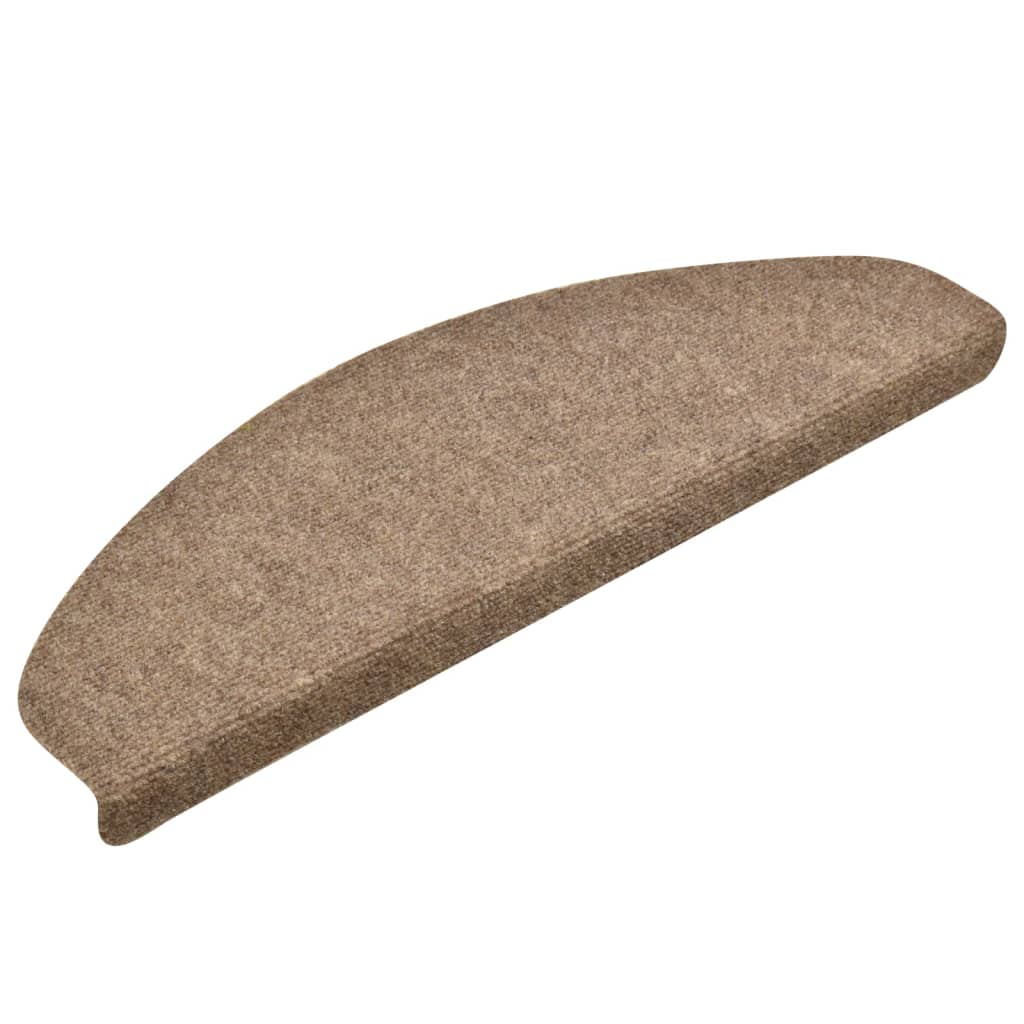 Vidaxl trapmatten zelfklevend 15 stuks 65x21x4 cm beige halfrond groot