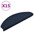Vidaxl trapmatten zelfklevend 15 stuks 65x21x4 cm marineblauw halfrond groot