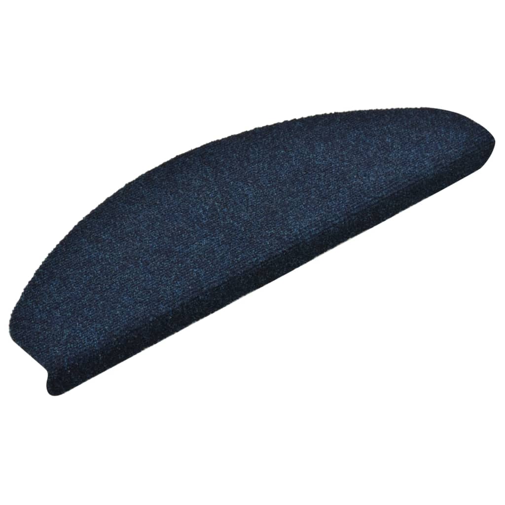 Vidaxl trapmatten zelfklevend 15 stuks 65x21x4 cm marineblauw halfrond groot
