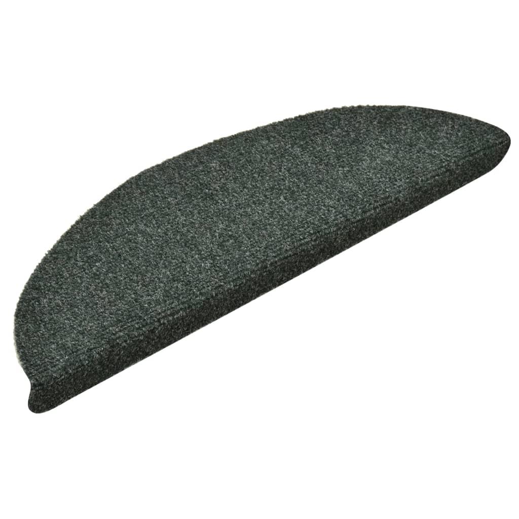 Vidaxl trapmatten zelfklevend 15 stuks 56x17x3 cm groen halfrond