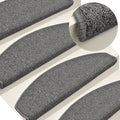 Vidaxl trapmatten 15 st 65x24x4 cm donkergrijs halfrond groot