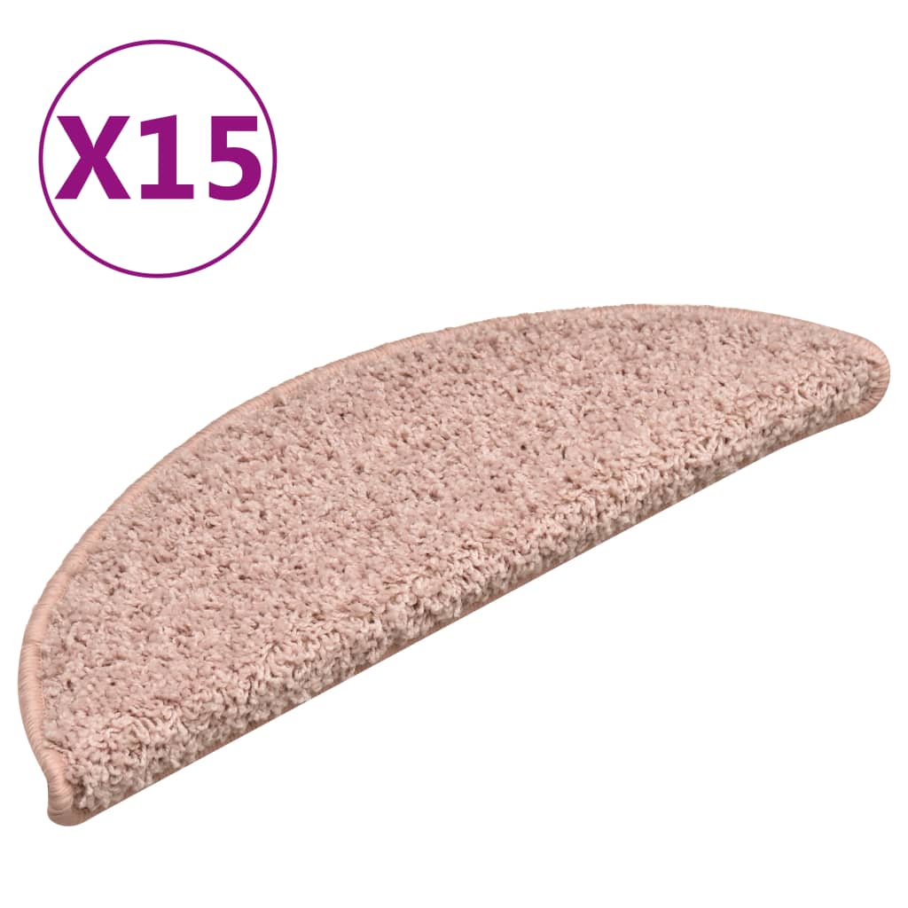 Vidaxl trapmatten 15 st 56x17x3 cm lichtroze