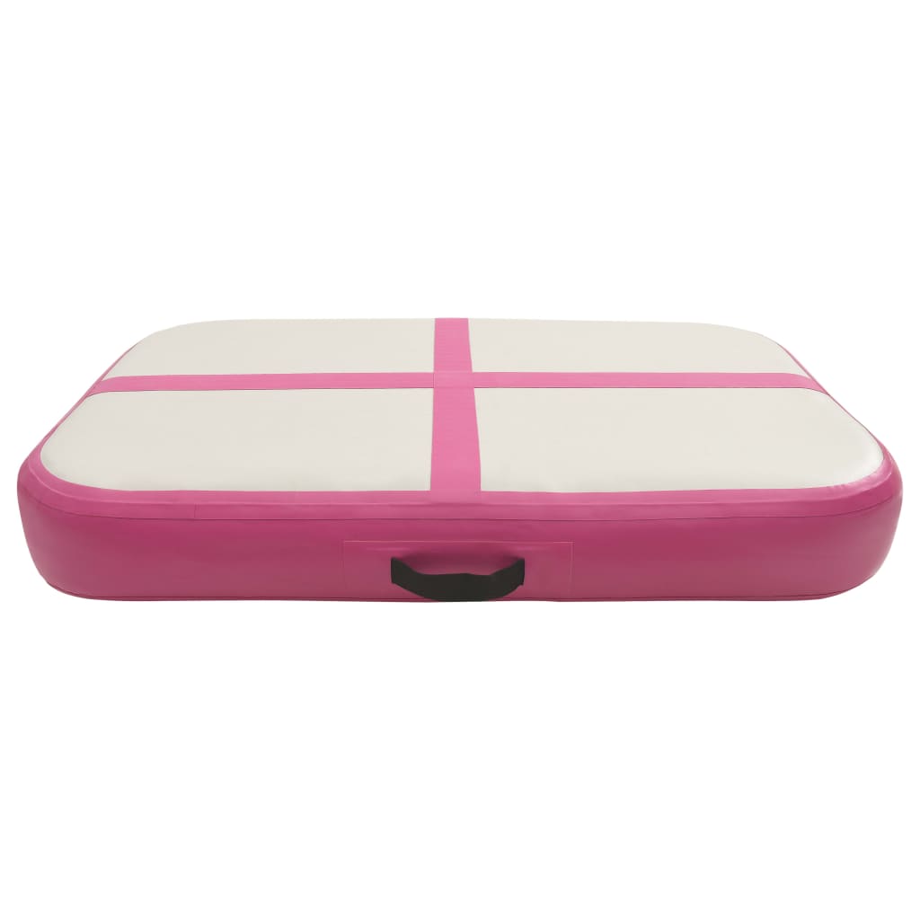 Vidaxl gymnastiekmat met pomp opblaasbaar 60x100x15 cm pvc roze