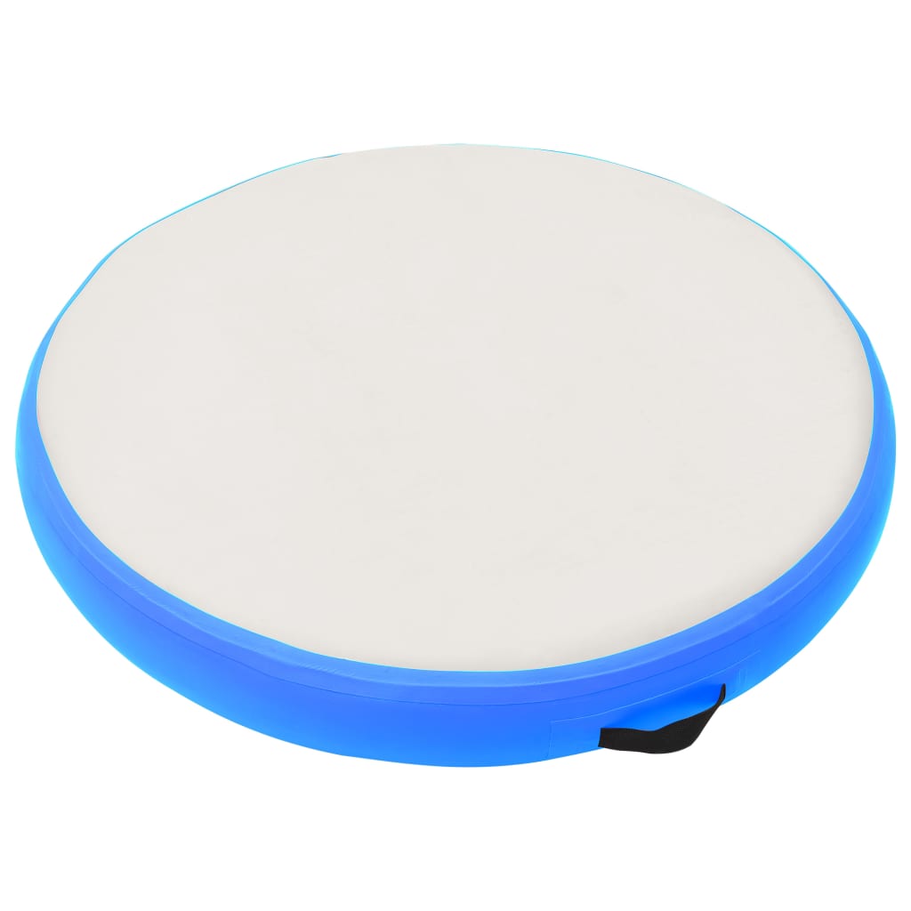 Vidaxl gymnastiekmat met pomp opblaasbaar 100x100x10 cm pvc blauw